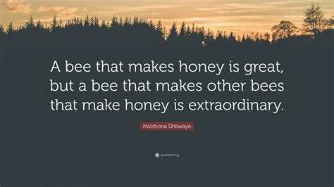 Matshona Dhliwayo Quote A Bee That Makes Honey Is Great But A Bee
