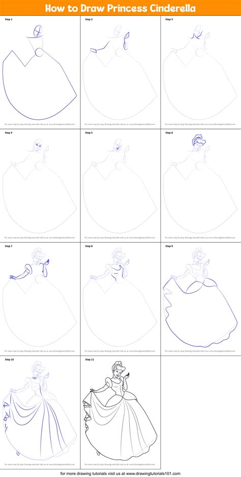 How To Draw Princess Cinderella Cinderella Step By Step