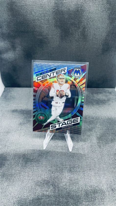 Brock Purdy 2023 Panini Mosaic Silver Prizm Center Stage 49ers Values