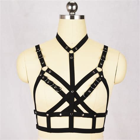 Jlx Harness Body Harness Crop Top Open Bra Sexy Cage Bra Fetish Wear