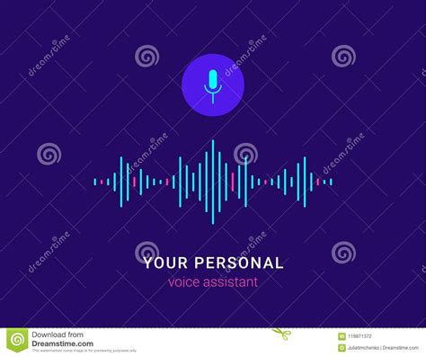 Conceito Do Assistente Pessoal E Do Reconhecimento De Voz Ilustração do