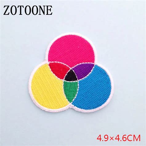 CMYK Geometry Crop Circle Patch Kids Cheap Embroidered Cute Patches ...