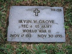 Irvin Wayne Grove 1921 1995 Mémorial Find a Grave