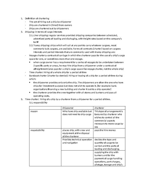 Chap 2 Charter Notes Taken In Transportation Class Definition Of