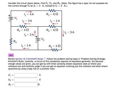 Solved Consider The Circuit Shown Below Find V1 V2 And