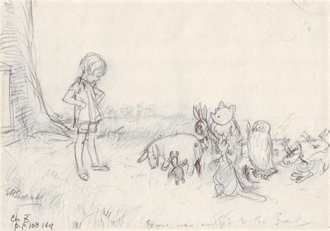 Original Art Stories: Winnie The Pooh Pencil Sketches