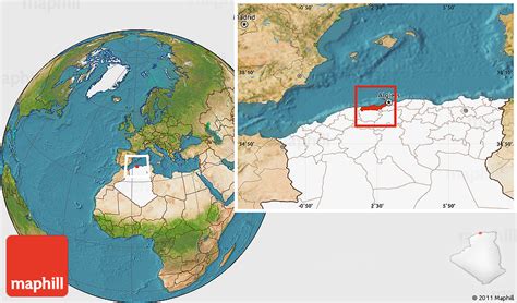 Satellite Location Map Of Tipaza Highlighted Country