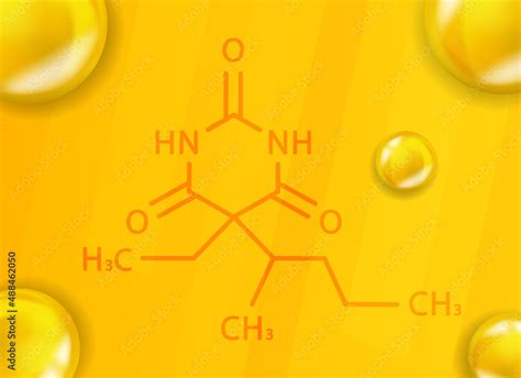 Pentobarbital chemical formula. Pentobarbital 3D Realistic chemical ...