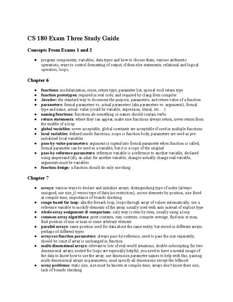 Test 3 Chapters 6 8 Study Guide CS 180 Exam Three Study Guide