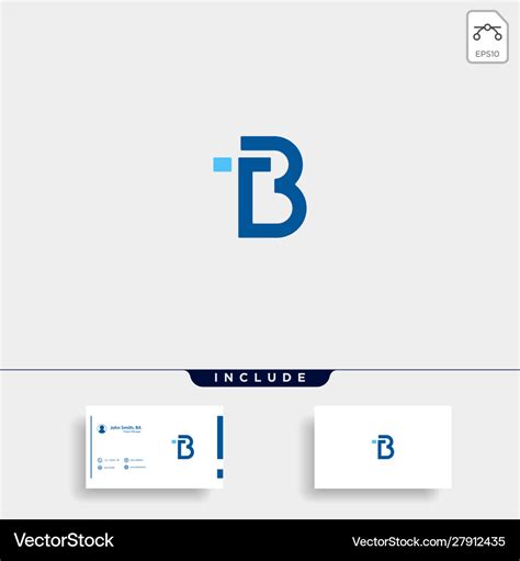 Letter Tb Bt T B Logo Design Simple Royalty Free Vector