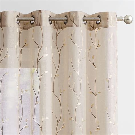 Amazon Jinchan Beige Sheer Linen Curtains For Bedroom Inch