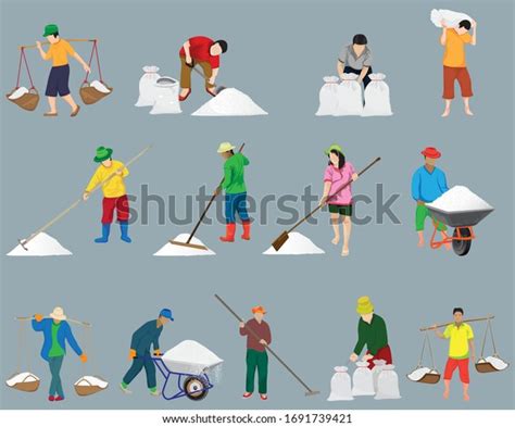 Agriculturist Work Salt Cartoon Shape Vector Stock Vector Royalty Free