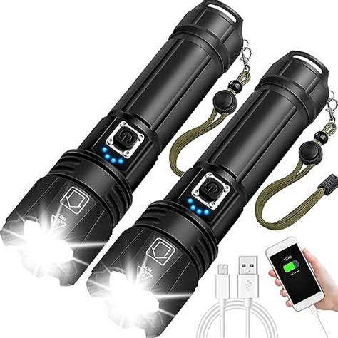 Swanlake 2pack Rechargeable Flashlight High Lumens 200000 Lumen Led