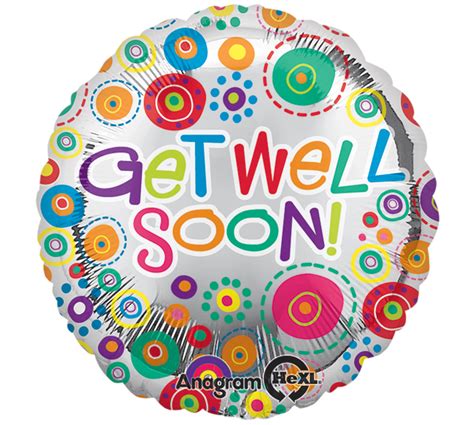 18 Get Well Soon Happy Dots Mylar Balloon Bargain Balloons Mylar