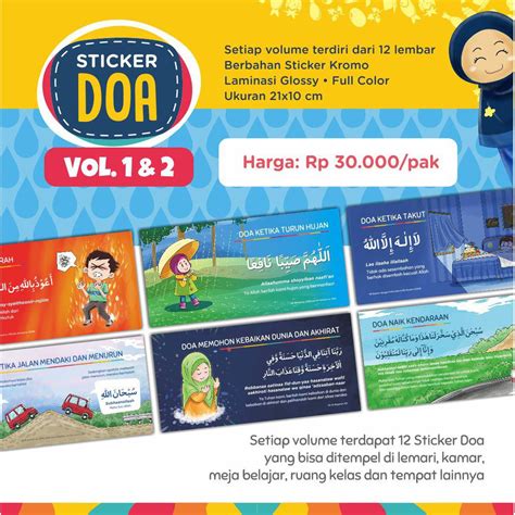 Jual Stiker Doa Islami Sehari Hari Anak Volume 1 2 Familia Kreativa