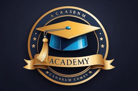 Emblem Academy Logo With Graduation Hat Premium Ai Generated Image