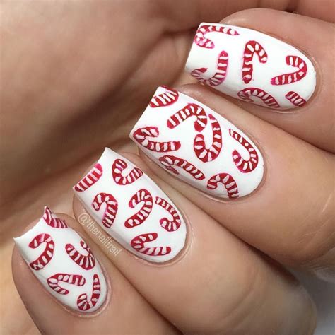 Hannah Weir On Instagram “mini Candy Canes ️” Creative Nail Designs