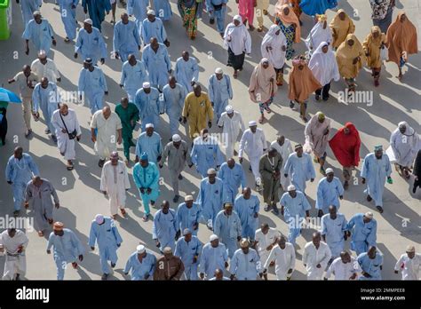 Muslim Pilgrims On The Annual Hajj Pilgrimage Walk Towards Jamarat To