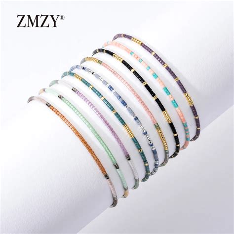 Zmzy Mini Glass Crystal Seed Beads Bohemian Charm Bracelets For Women