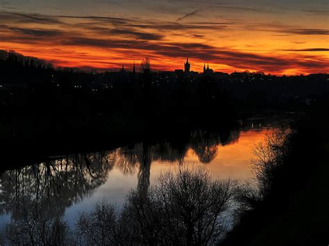 Schöne Aussicht Der Himmel brennt über Bad Wimpfen Bad Friedrichshall