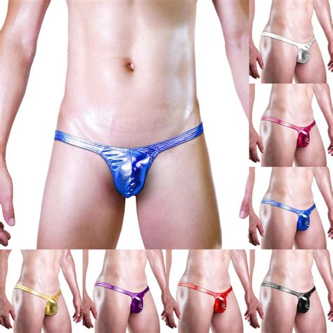 STRING DE BIKINI Pour Homme Slip En Cuir Pu Brillant Tongs De Scène