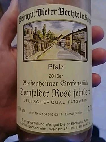 2015 Dieter Bechtel U Sohn Bockenheimer Grafenstück Dornfelder Rosé