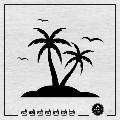 Palm Tree Svg Png Coconut Trees Svg Tropical Tree Svg Island Svg