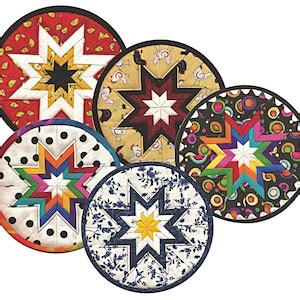 Round Folded Star Hot Pad Plum Easy Patterns Etsy