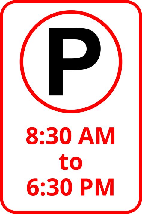 Parking Hours in Red and Black Regulatory Sign Template | Square Signs