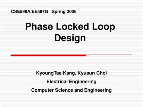 Ppt Phase Locked Loop Design Powerpoint Presentation Free Download