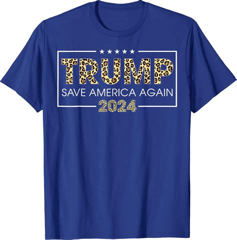 Trump 2024 Election Save America Again Leopard Print T Shirt