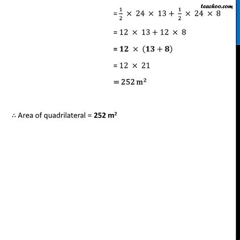 Ex The Diagonal Of A Quadrilateral Shaped Field Is M