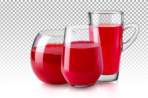 Vaso Transparente Realista De Jugo Rojo Aislado Archivo Psd Premium