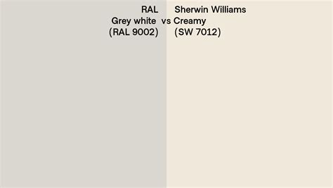 Ral Grey White Ral 9002 Vs Sherwin Williams Creamy Sw 7012 Side By