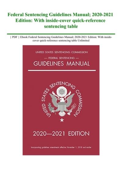 Pdf Ebook Federal Sentencing Guidelines Manual 2020 2021 Edition