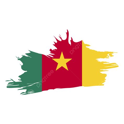 Clipart De Traçado De Pincel De Bandeira De Camarões Png Pincel De Bandeira De Camarões