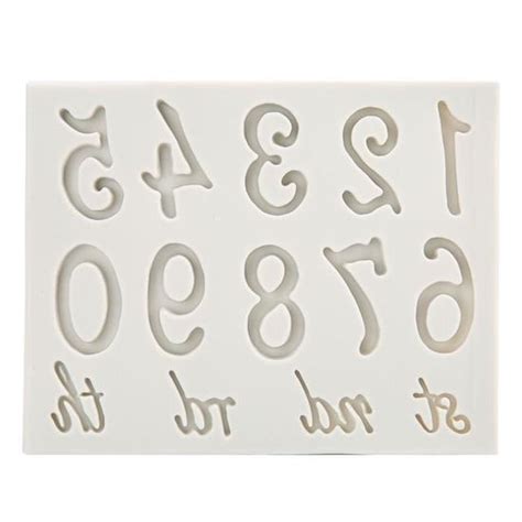 Tbest moules à fondant Moule en Silicone motif Alphabet numéro de