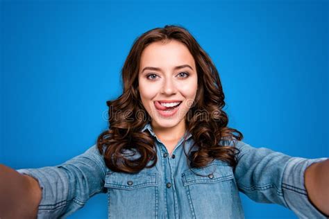Self Portrait Of Nice Cute Stylish Trendy Flirty Cheerful Lovely Attractive Adorable Brunette