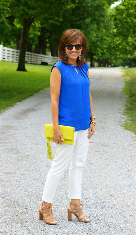 Royal Blue And Yellow Outfit for Spring - Cyndi Spivey