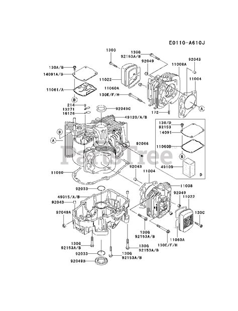 Kawasaki Fh721v Es25 Kawasaki Engine Cylindercrankcase Parts Lookup