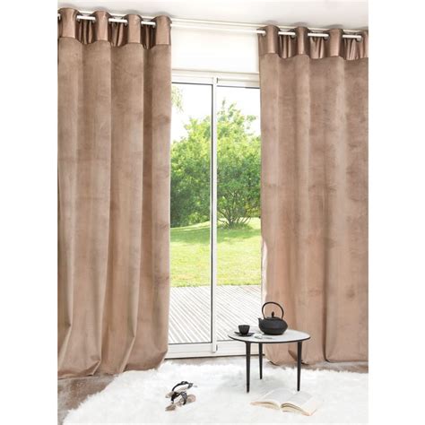 Austral Fabric Eyelet Curtain In Taupe X Cm Maisons Du Monde