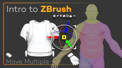 Intro To ZBrush 027 Use The Gizmo To Move Multiple Subtools At The