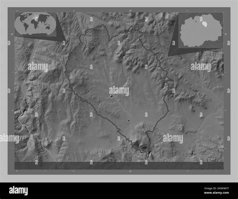Sveti Nikole, municipality of Macedonia. Grayscale elevation map with ...