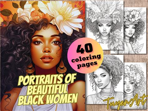 Portraits Of Beautiful Black Women Vol 2 Black Women Beauties Portrait Coloring Pages For