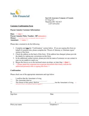 Fillable Online Sun Life Assurance Company Of Canada 227 King St S Fax