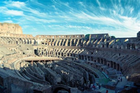 Premium Photo | Toned 4k panoramic inside view of the colosseum in rome