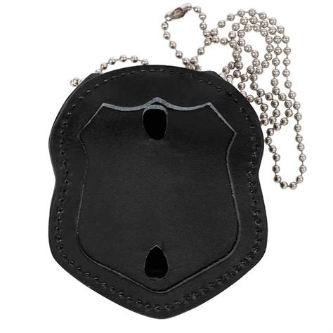 Nypd Style Black Leather Police Badge Holder