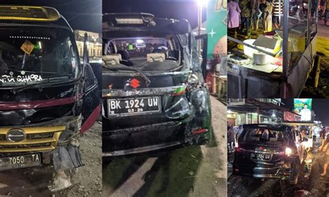 Minibus Tabrak Ertiga Di Jalinsum Kampung Pajak Gerobak Martabak