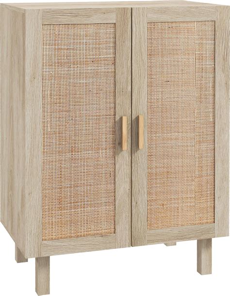 HOMCOM Buffet Haut Meuble de Rangement Design bohème Double Portes avec