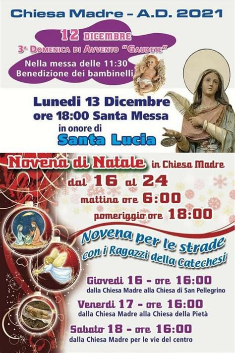 Ribera In Chiesa Madre Domani Messa Per Santa Lucia E Dal 16 Dicembre